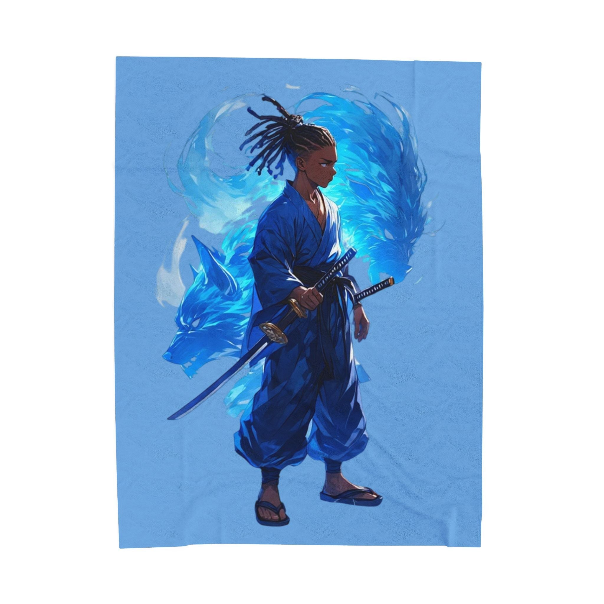 Wolf Warrior Plush Blanket