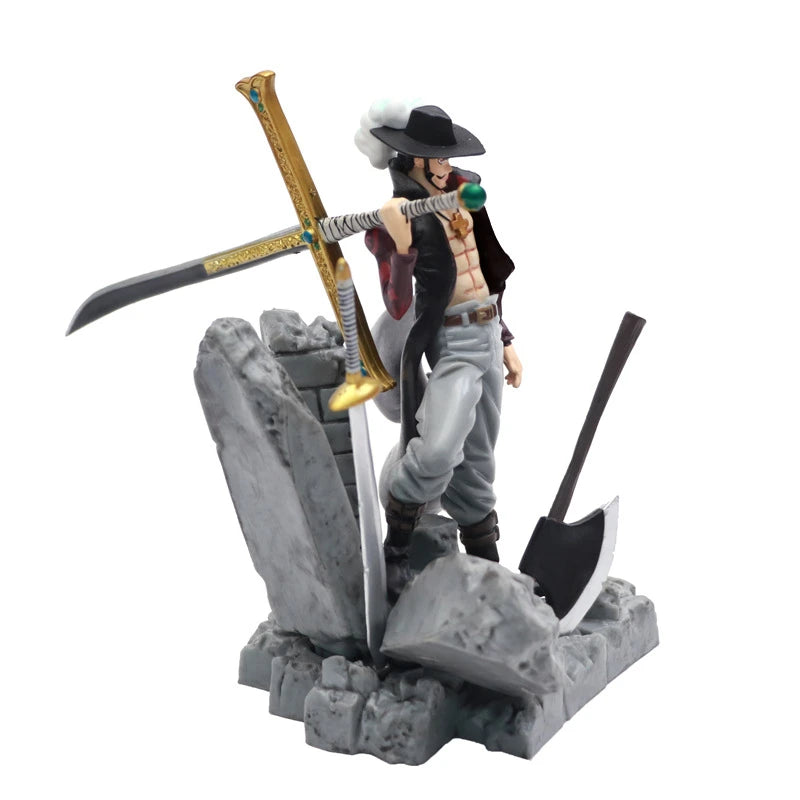 17CM ONE PIECE Anime Figures Dracule Mihawk Top Decisive Battle Action Figure PVC Model Toys Collection Ornaments Doll Fans Gift