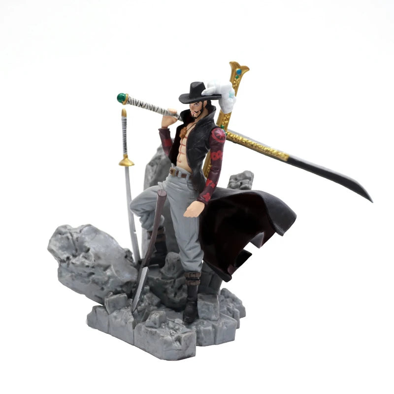 17CM ONE PIECE Anime Figures Dracule Mihawk Top Decisive Battle Action Figure PVC Model Toys Collection Ornaments Doll Fans Gift