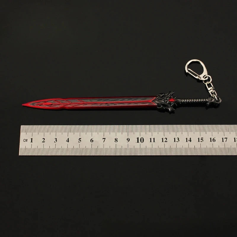 17cm Sura Sword Keychain Naraka: Bladepoint Game Peripherals All Metal Samurai Katana Weapon Model Crafts Accessoires Keychains