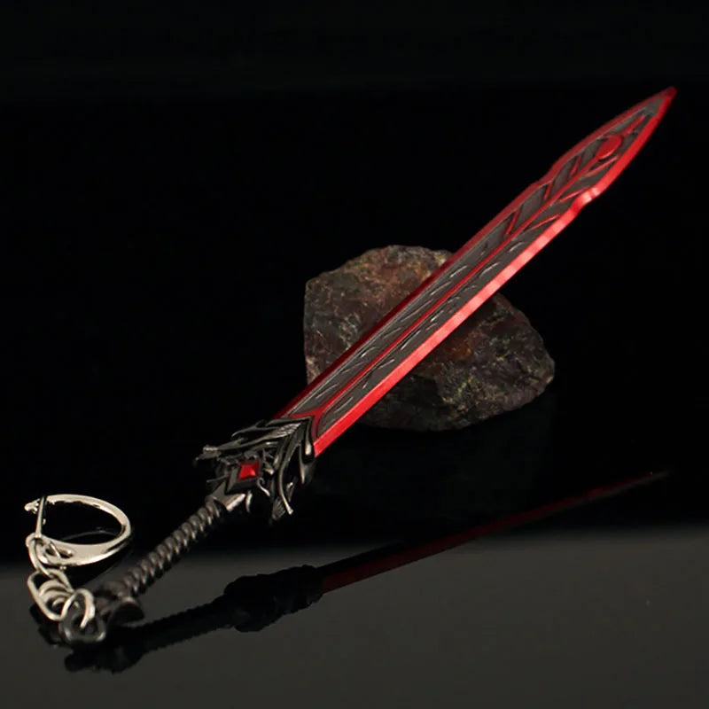 17cm Sura Sword Keychain Naraka: Bladepoint Game Peripherals All Metal Samurai Katana Weapon Model Crafts Accessoires Keychains