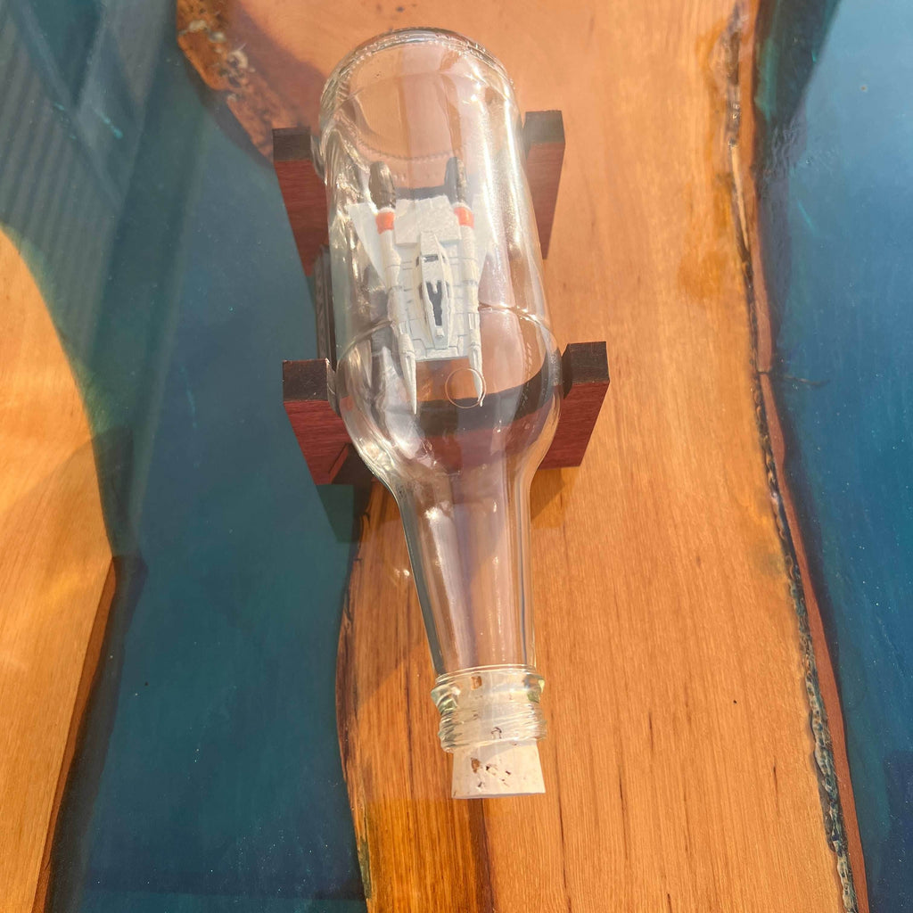 Buck Rogers Thunderfighter Starship in a Bottle - With Stand