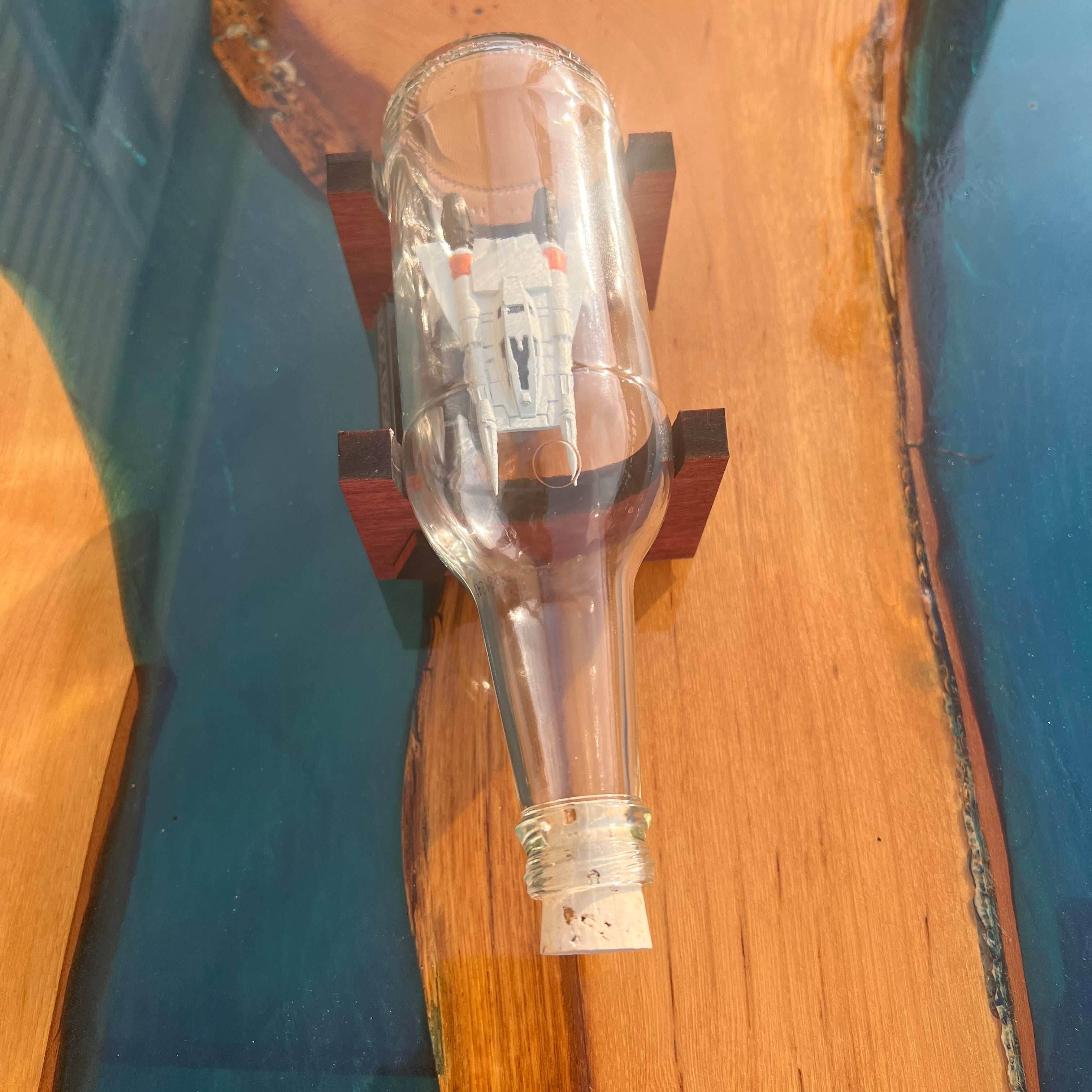Buck Rogers Thunderfighter Starship in a Bottle - With Stand