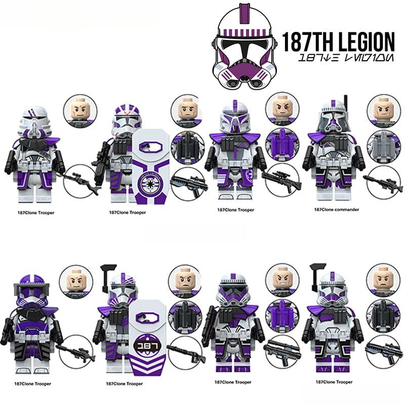 187th Legion Clone troopers Set of 8 | Lego Star Wars Minifigures Custom Toys