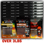 Elijah’s Xtreme Beef Jerky Bulk Trio - 6 bags of Each Flavor, 18 bags total (3lbs)