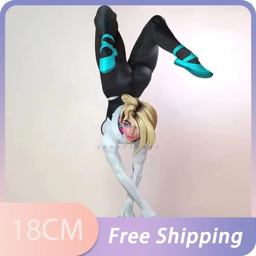 18cm Spidergwen Figure Spider Girl Anime Figure Movie Role Gwen Action Figurine Collectible Toys Decoration Pvc Model Doll Gifts