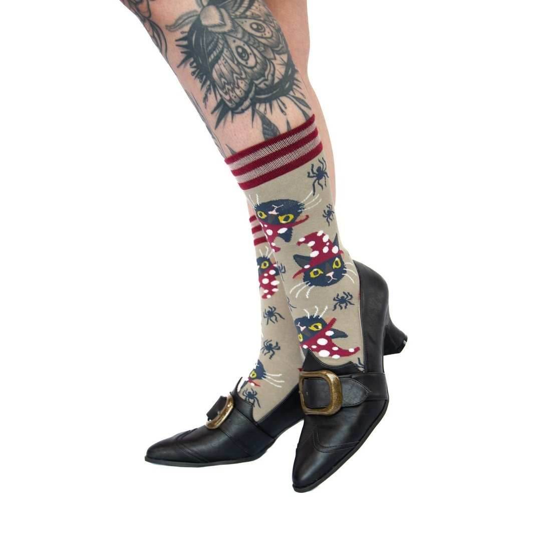 Witchy Whiskers Crew Socks - 