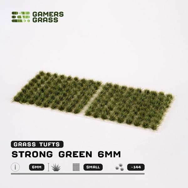 Gamers Grass Tufts: Strong Green 6mm - Small - 