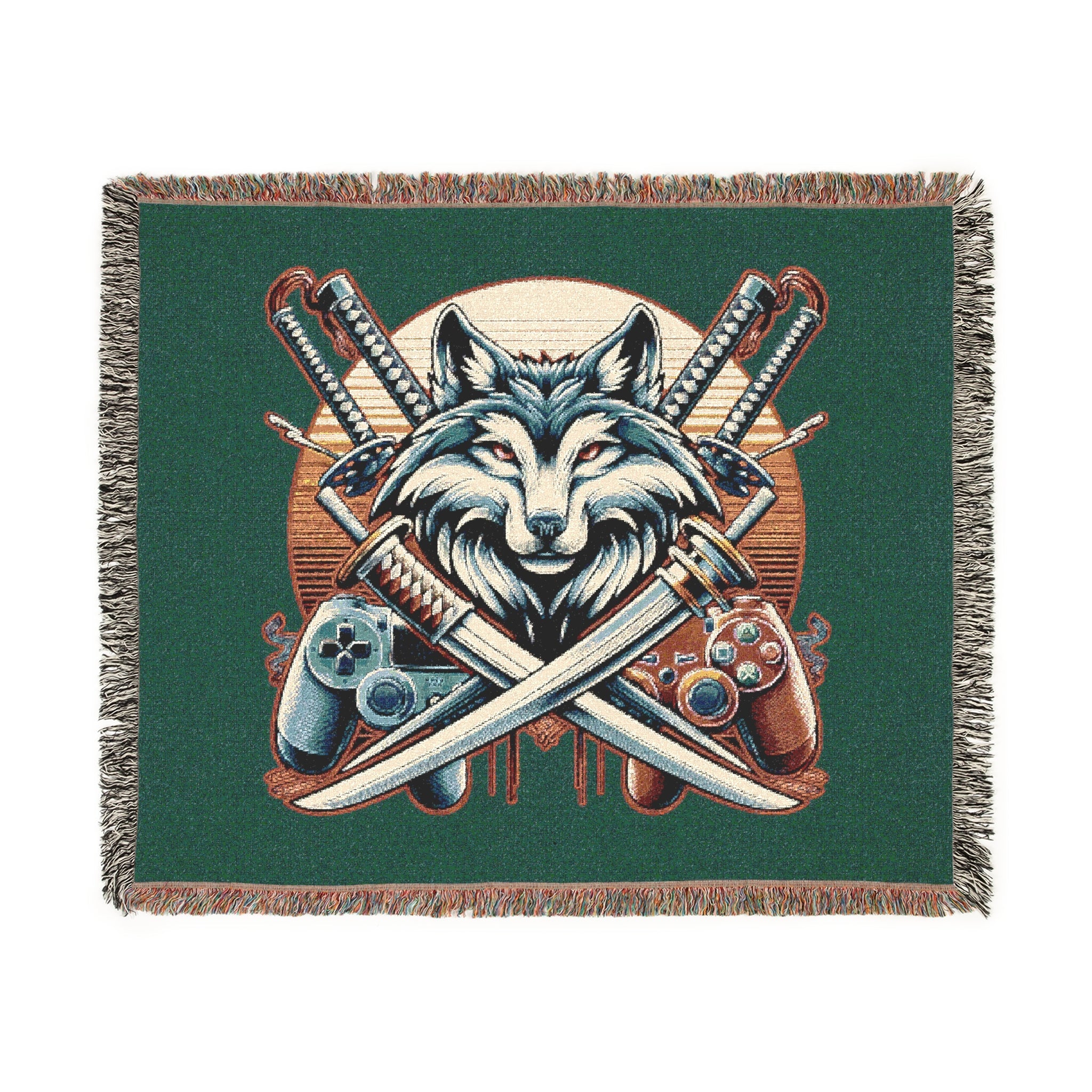 Xp wolf gamer warrior Woven Blanket