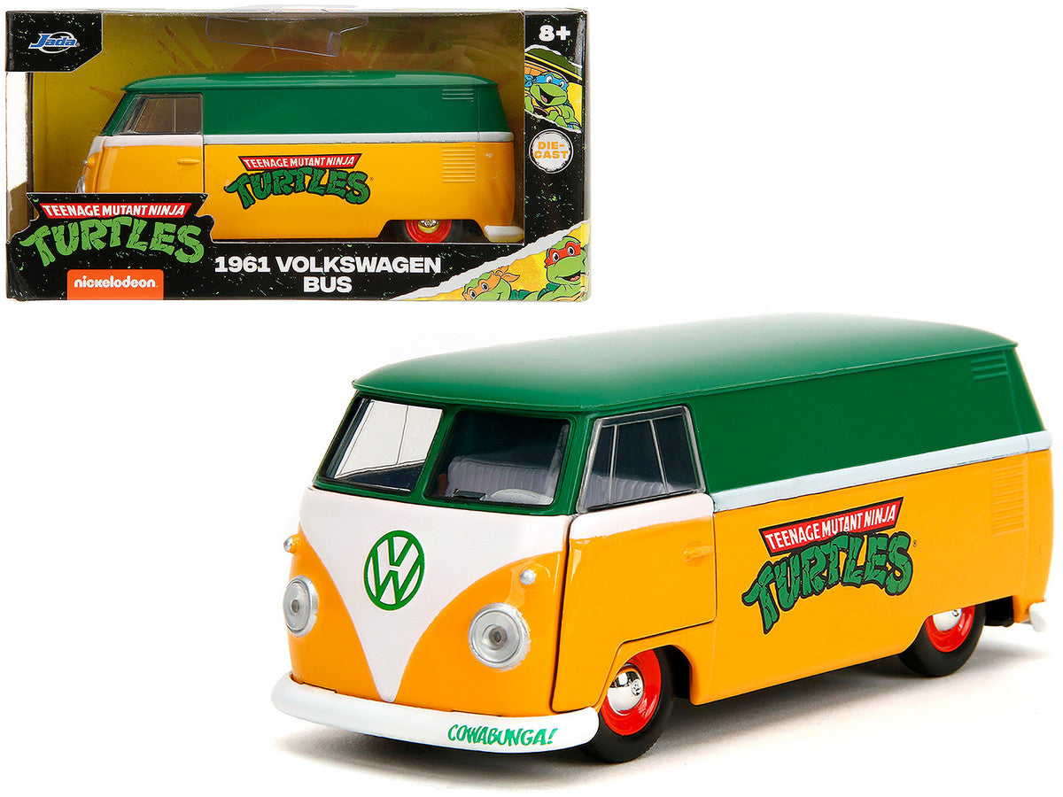 1961 Volkswagen Bus "Teenage Mutant Ninja Turtles" Green and Yellow with White Interior "Hollywood Rides" Series 1/32 Diecast Model Car by Jada