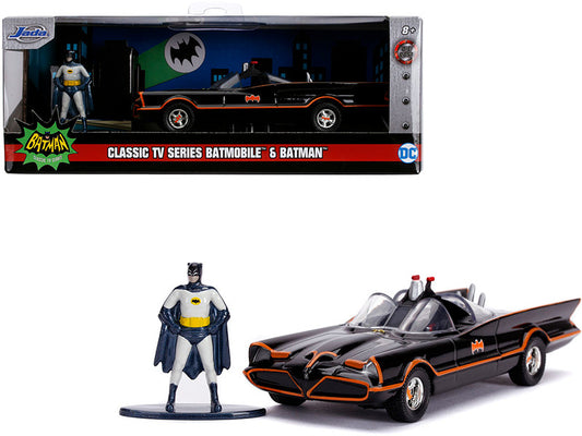 1966 Batmobile with Diecast Batman Figurine "Batman" (1966-1968) Classic TV Series "DC Comics" "Hollywood Rides" Series 1/32 Diecast Model Car by Jada