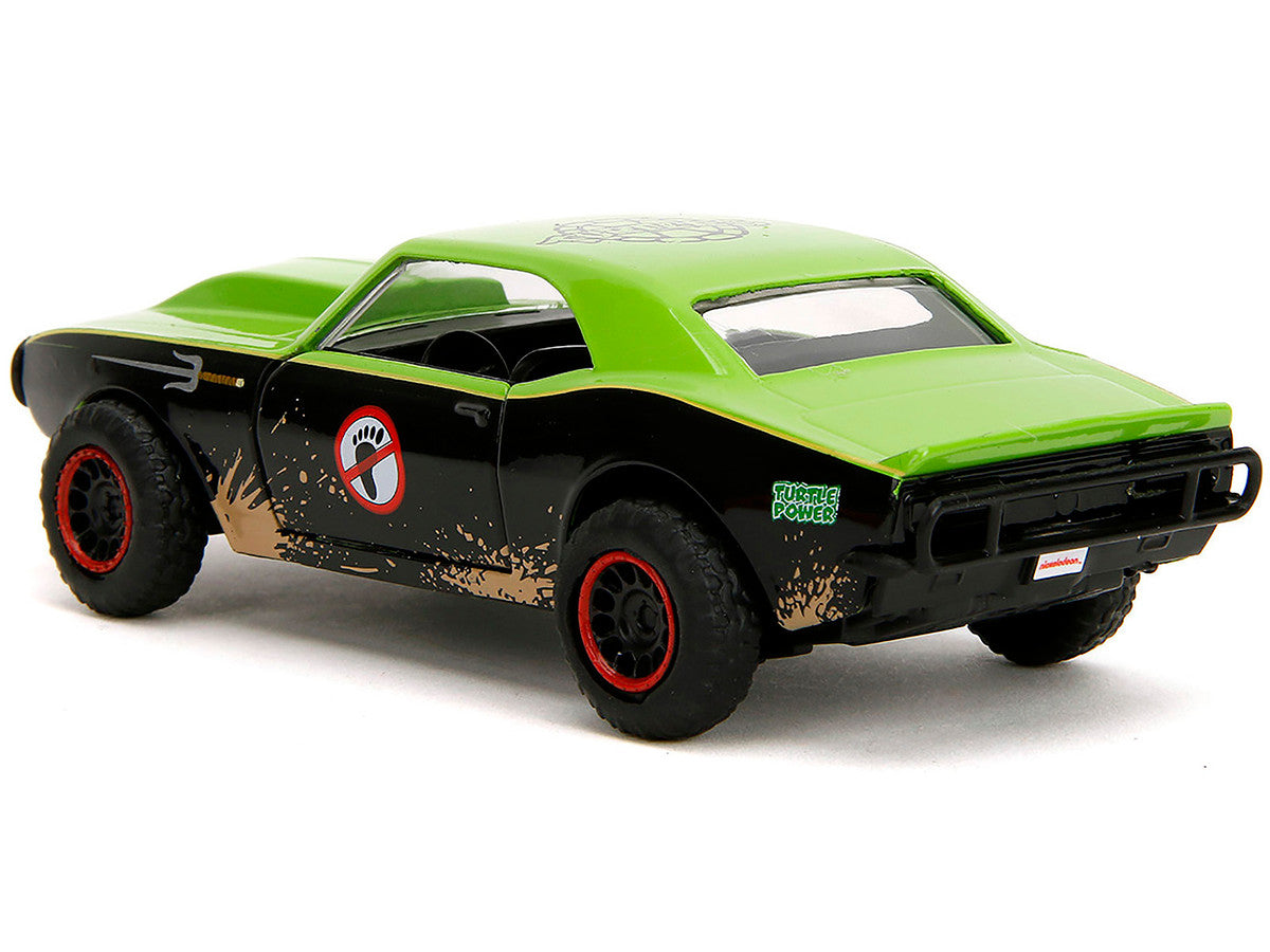 1967 Chevrolet Camaro "Teenage Mutant Ninja Turtles" Black and Green (Dirty) "Hollywood Rides" Series 1/32 Diecast Model Car by Jada