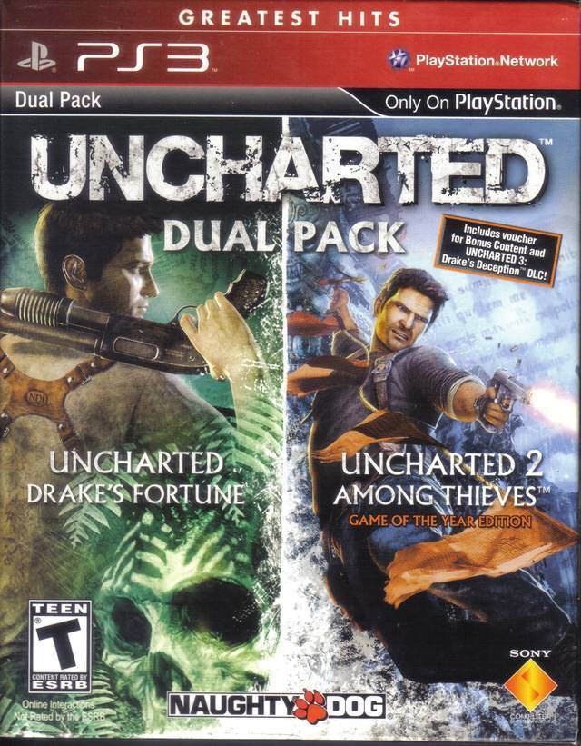 Uncharted & Uncharted 2 Dual Pack (Greatest Hits) (Playstation 3) - Brand New