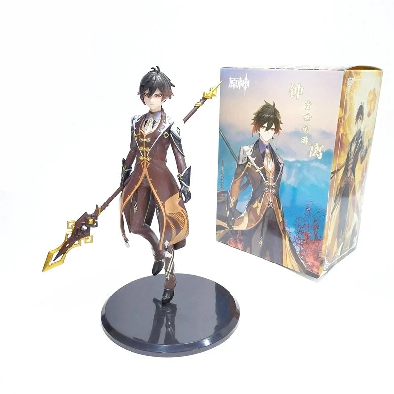 19CM Genshin Impact Zhongli Klee Hu Tao Paimon Anime Figure PVC Action Figure Model Sculpture Hand-made Desktop Decoration