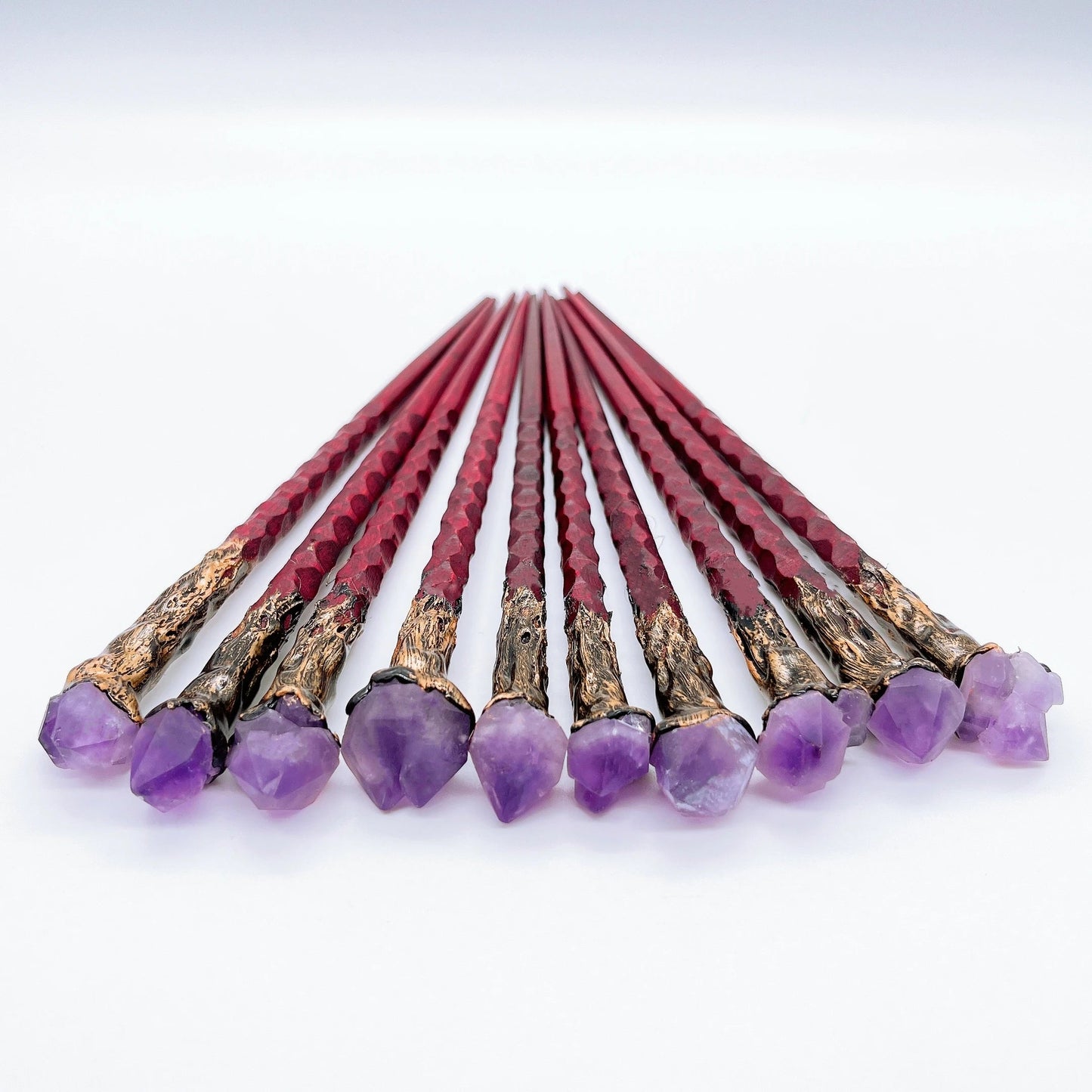 19CM Natural Crystal Stone Magic Stick Wand Witch Amethyst Flower Witchcraft Scepter Reiki Healing Home Decoration children Gift