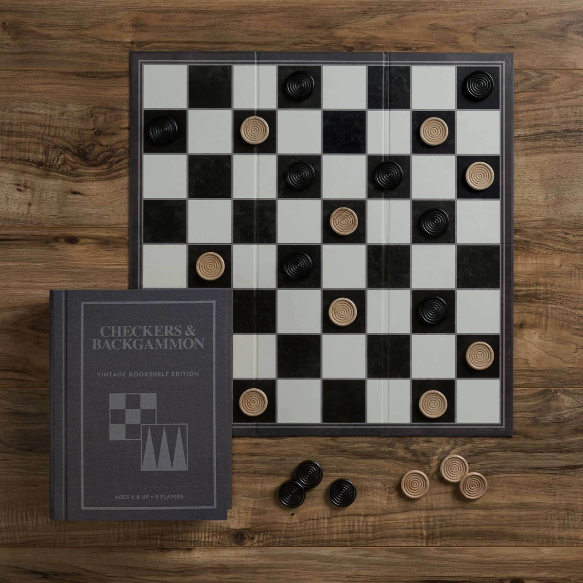 Checkers & Backgammon - Vintage Bookshelf Edition - 