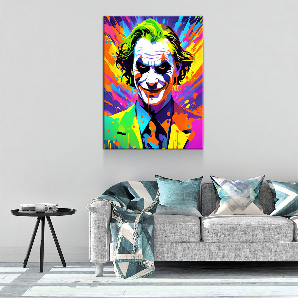 The Joker Canvas Wall Art, Abstract Joker Print