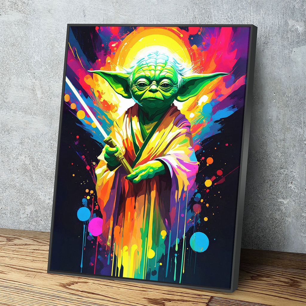 Yoda One Canvas Wall Art, Abstract Yoda