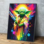 Yoda One Canvas Wall Art, Abstract Yoda