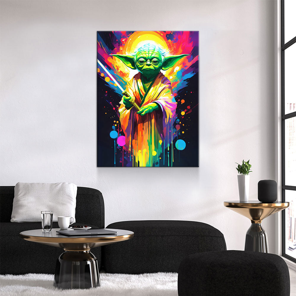 Yoda One Canvas Wall Art, Abstract Yoda