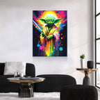 Yoda One Canvas Wall Art, Abstract Yoda