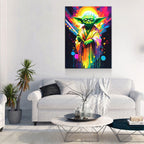 Yoda One Canvas Wall Art, Abstract Yoda