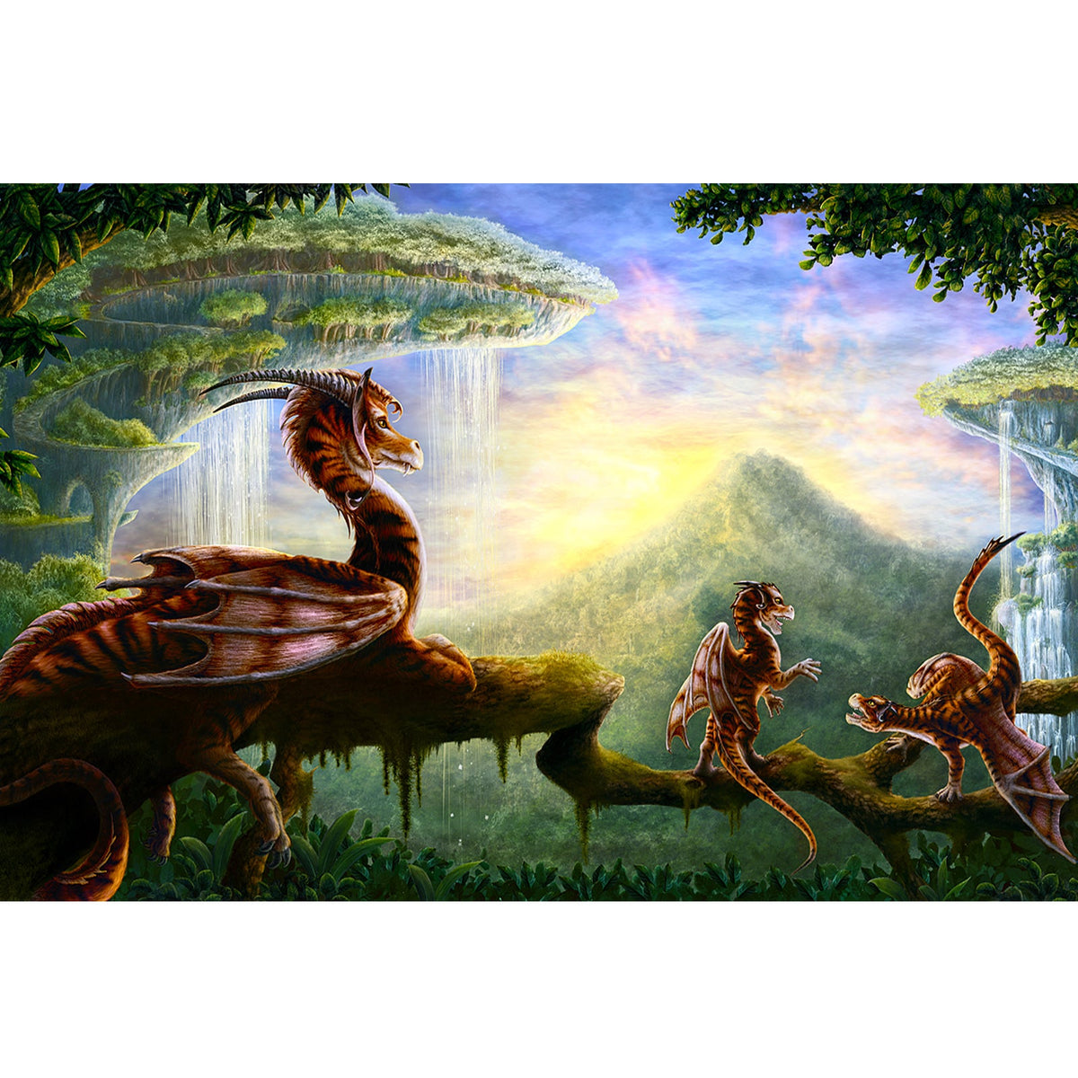 Ingooood Jigsaw Puzzle 1000 Pieces- Dragon under the waterfall - Entertainment Toys for Adult Special Graduation or Birthday Gift Home Decor
