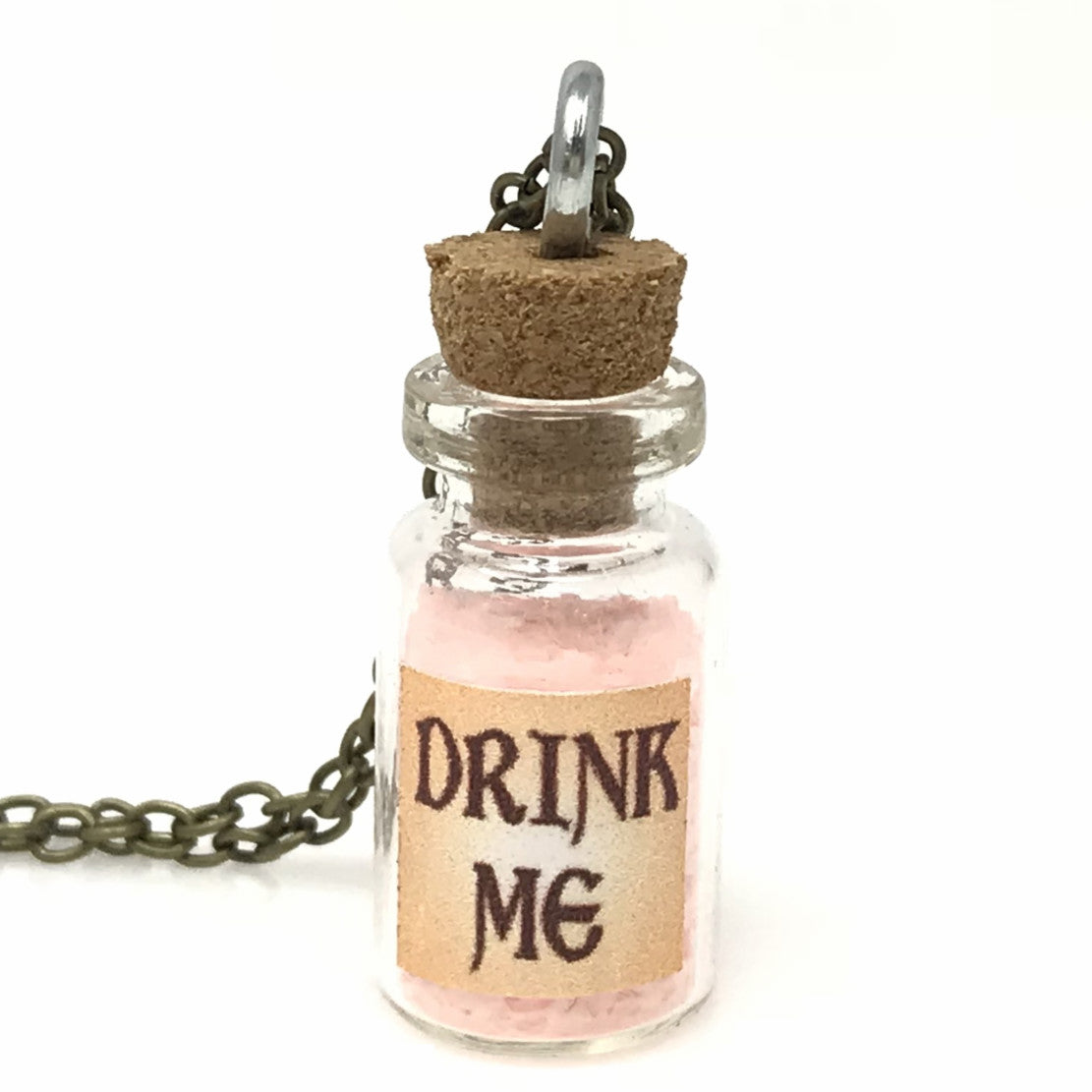 Alice in Wonderland necklace aqua glow