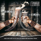 Curved Drinking Horn with Wooden Stand