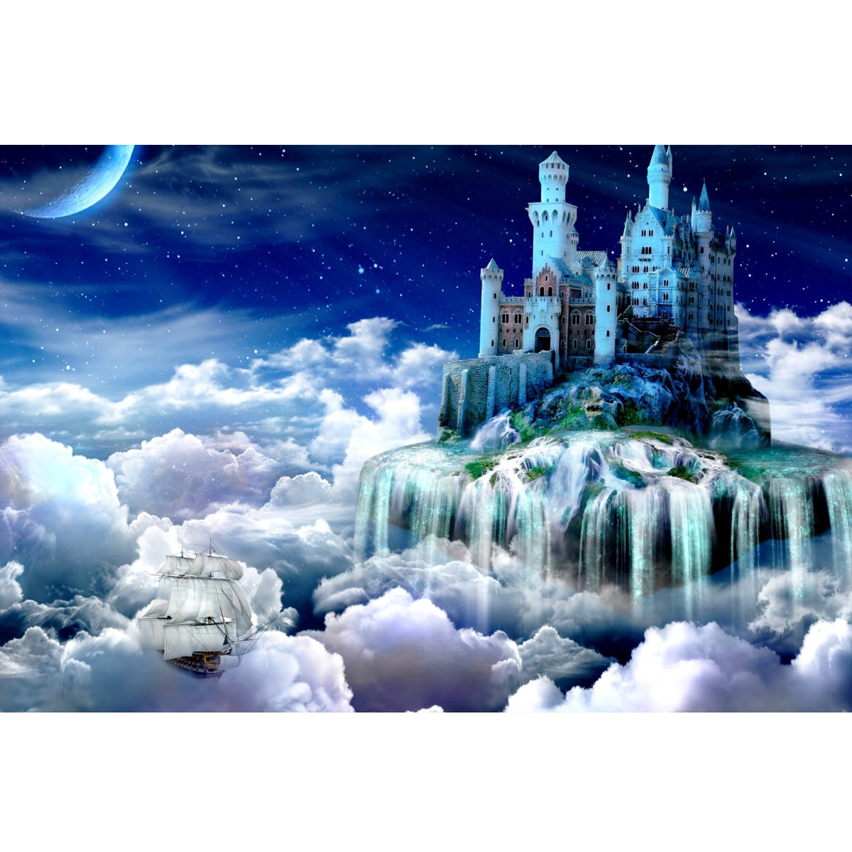 Ingooood Jigsaw Puzzle 1000 Pieces- Castle in the Clouds - Entertainment Toys for Adult Special Graduation or Birthday Gift Home Decor