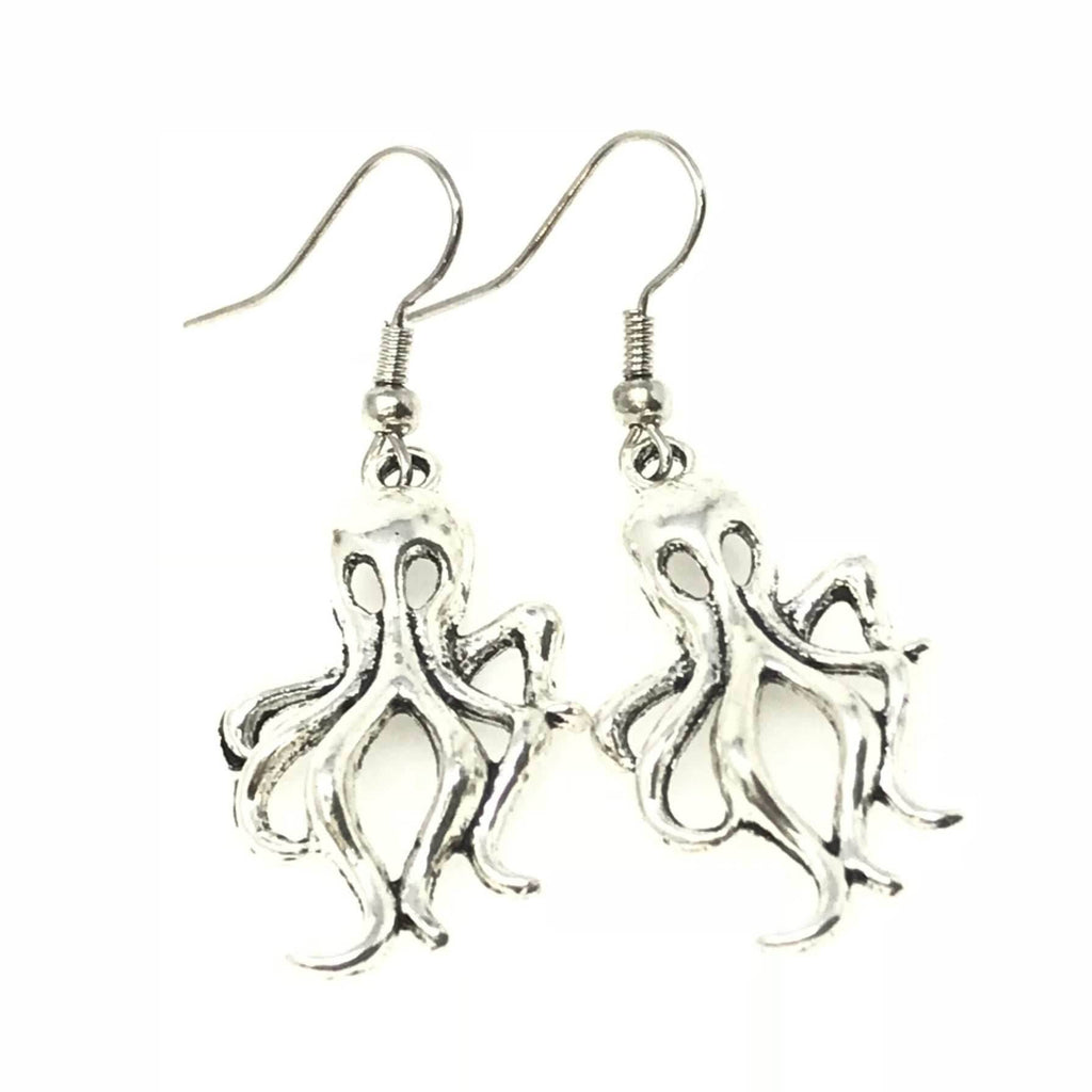 Silver kraken earrings - 