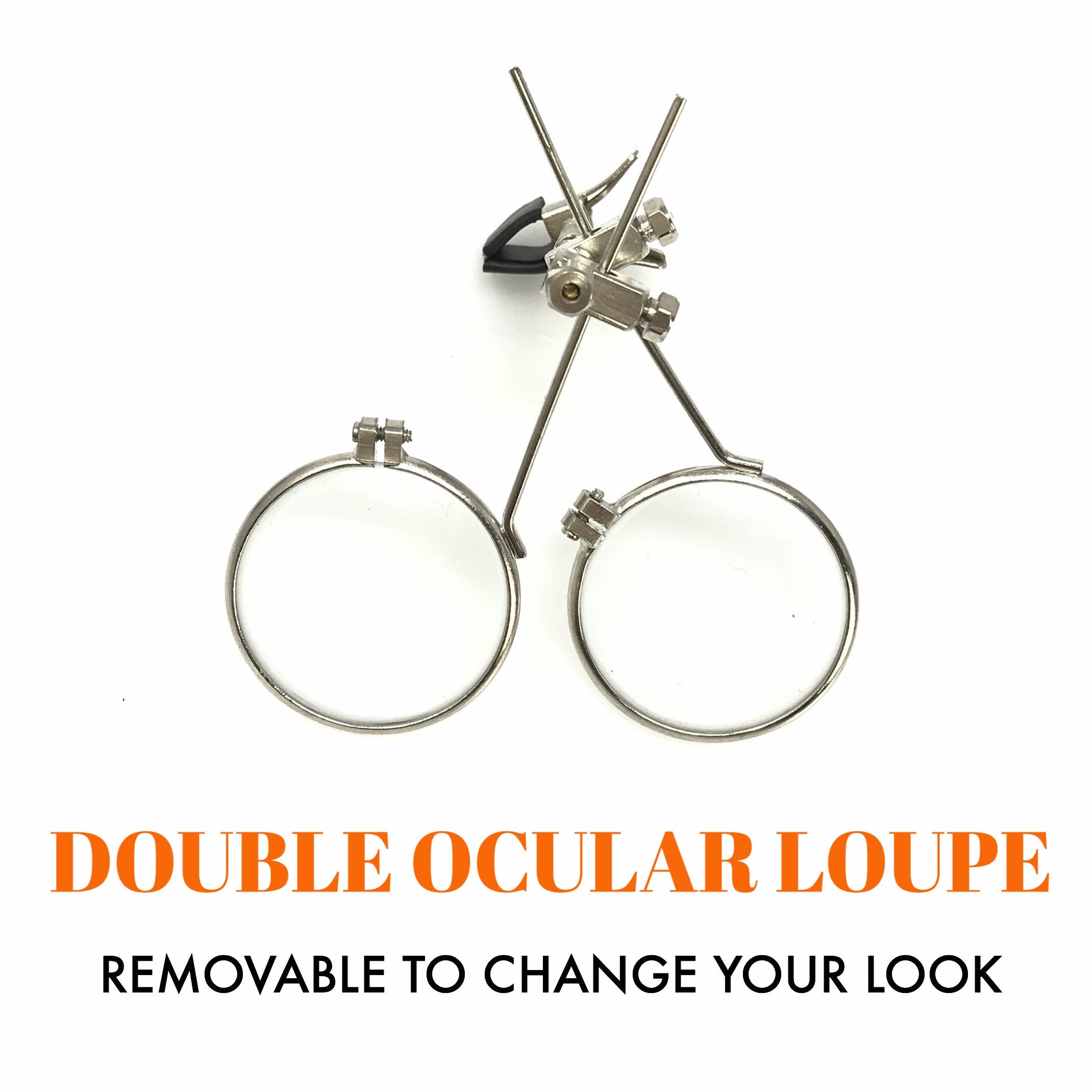 Steampunk Goggles with magnifying loupes UV glow neon orange lenses