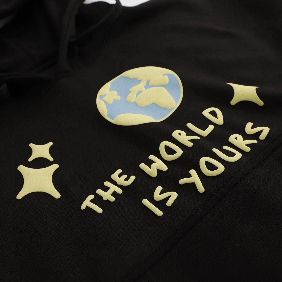 Puff Print Hoodie - The World is Yours - Small