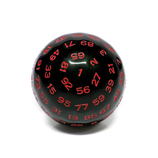 D100-Black Opaque w/Red Numbers - 
