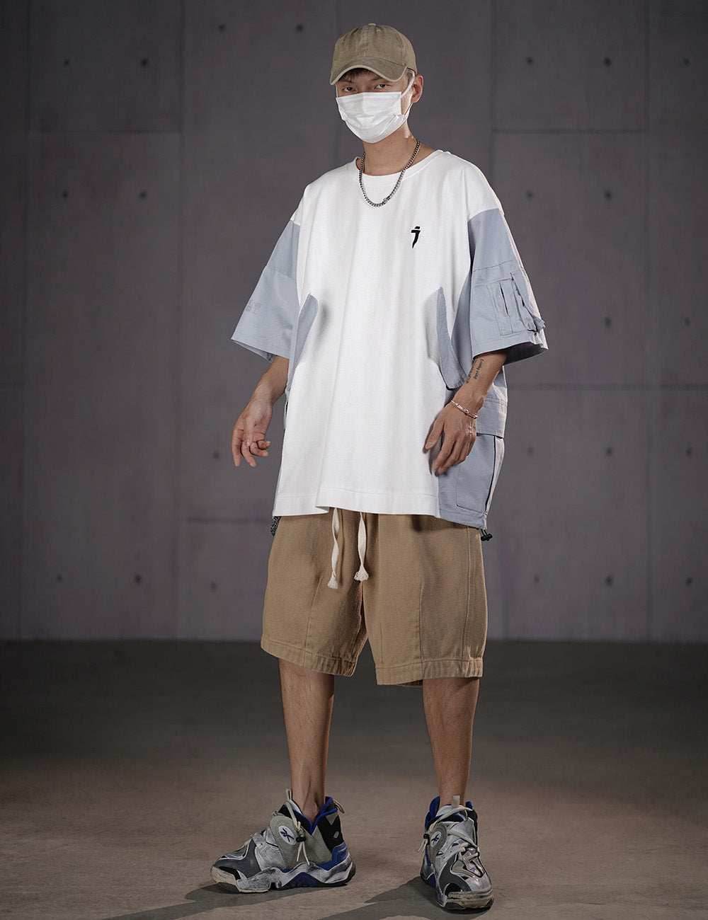 HiT38 Double Patchwork I-Tech Tee - White / M