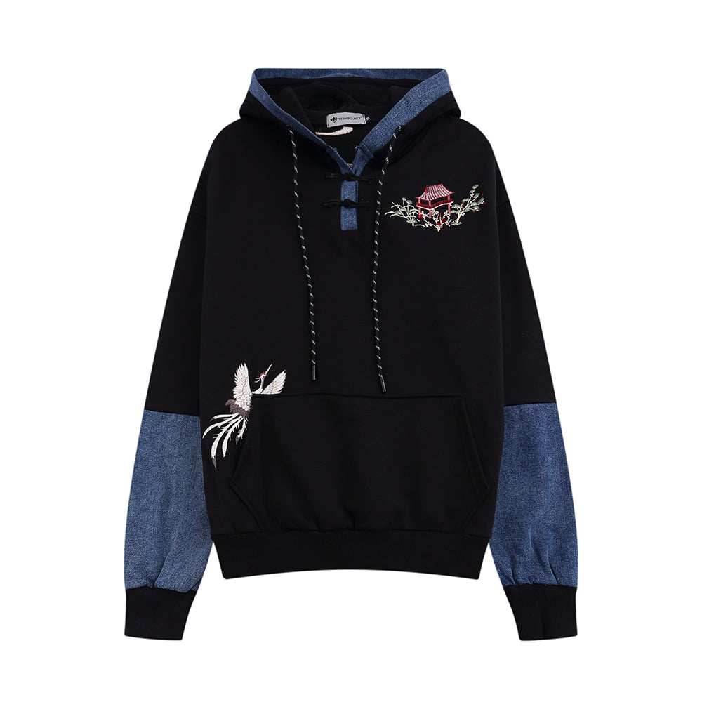 YE731 Fellowship Embroidery Hoodie - Black / S