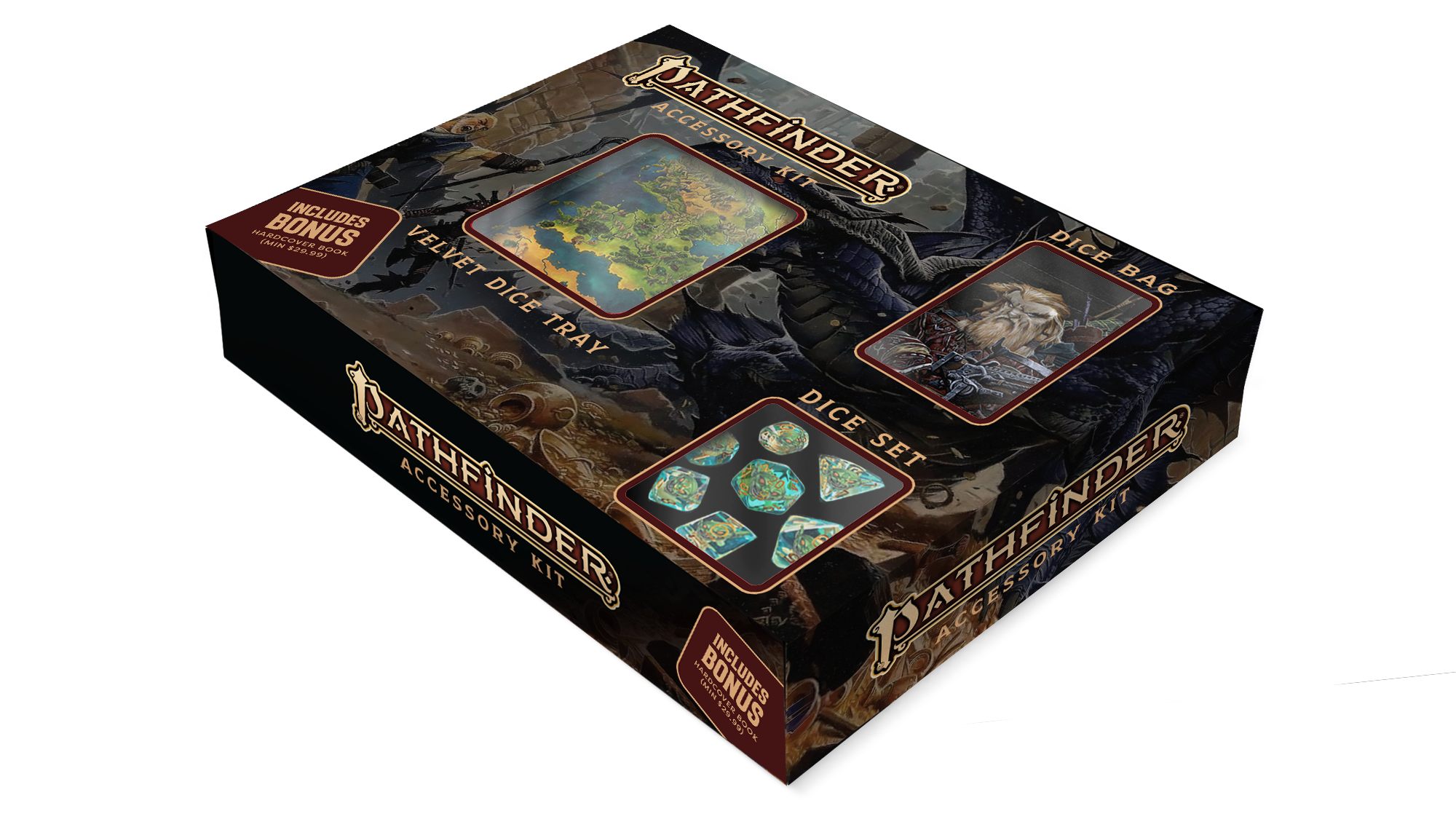 Pathfinder Bundle Dice Set/Dice Bag/Dice Tray/Bonus Book