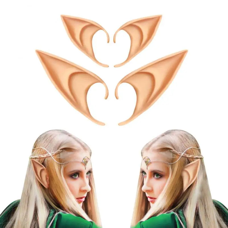 1Pair Cosplay Latex Fairy Angel Elf Ears Halloween Masquerade Party Costumes Christmas Party Decoration False Ears Props