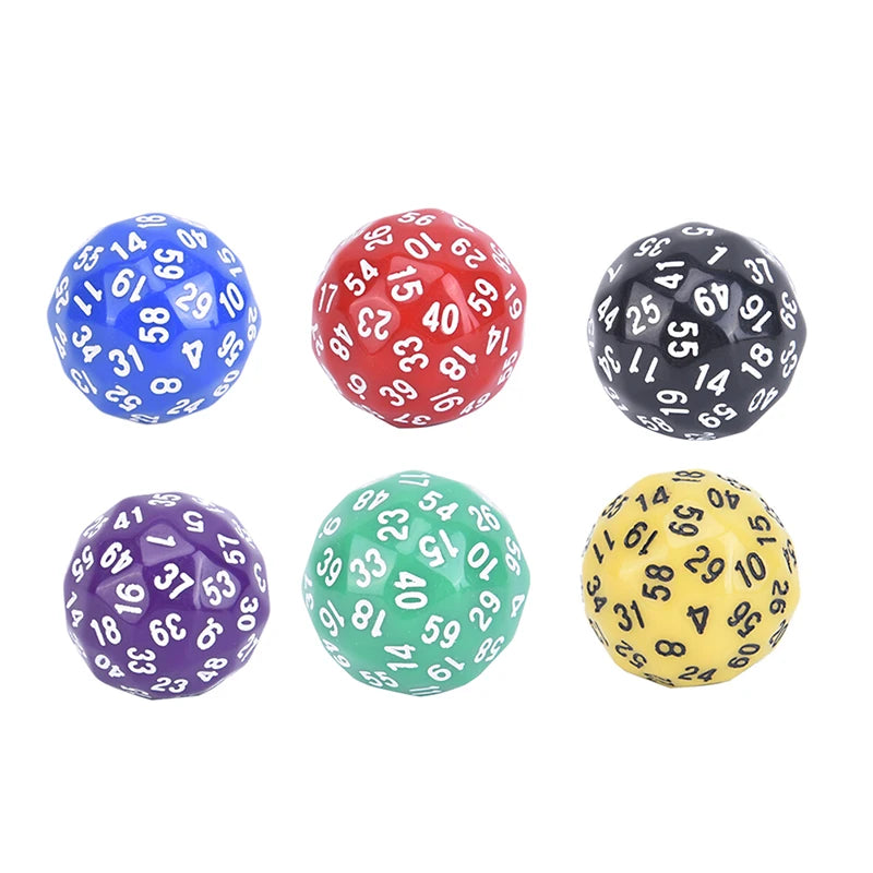 1pc 60 Face Dice For Game Polyhedral D60/20 Multi Sided Acrylic Dice Gift For Game Lovers Game Party Entertainment Equipment