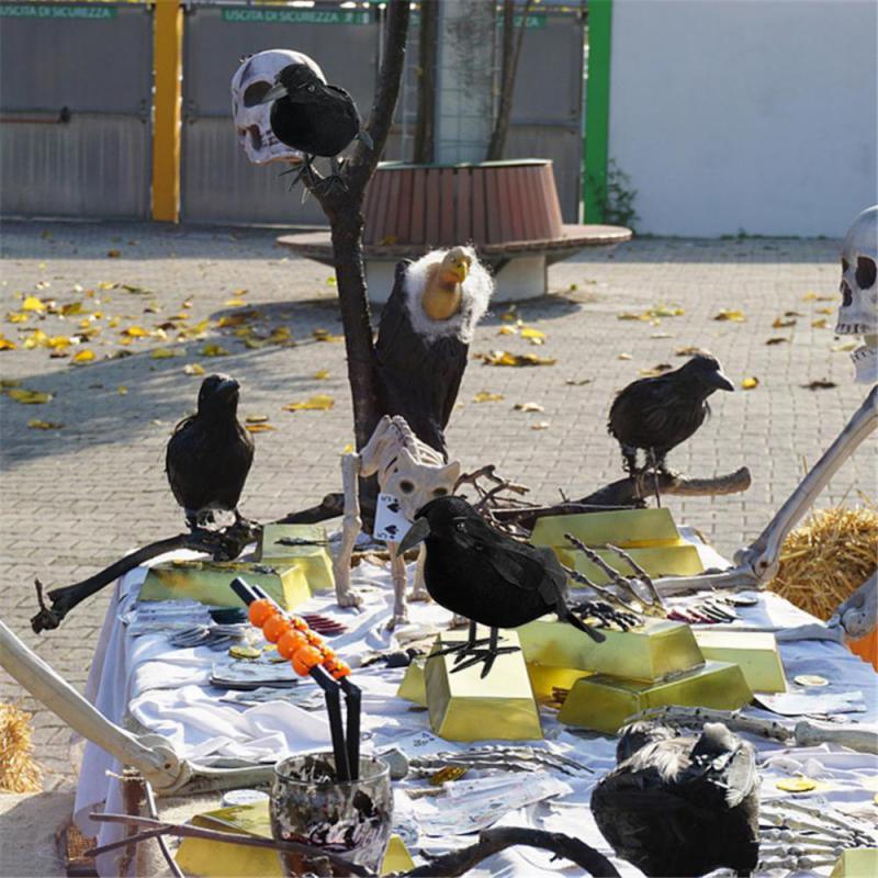 1PC Halloween Black Crow Animal Model Bird Decoration For Party Raven Prop Scary Supplies Halloween Decorations For Home