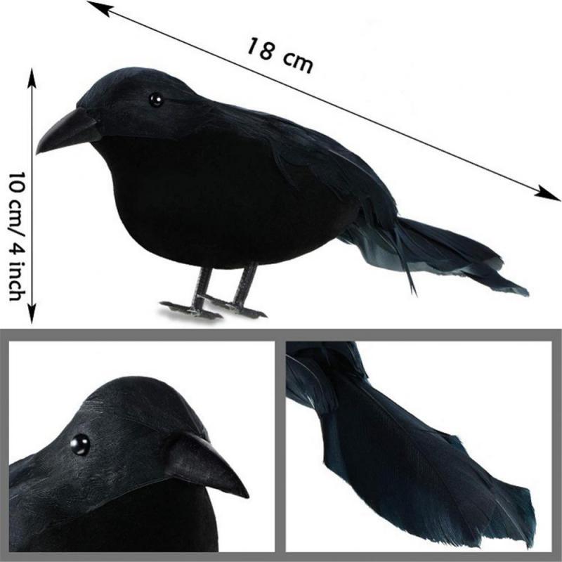 1PC Halloween Black Crow Animal Model Bird Decoration For Party Raven Prop Scary Supplies Halloween Decorations For Home