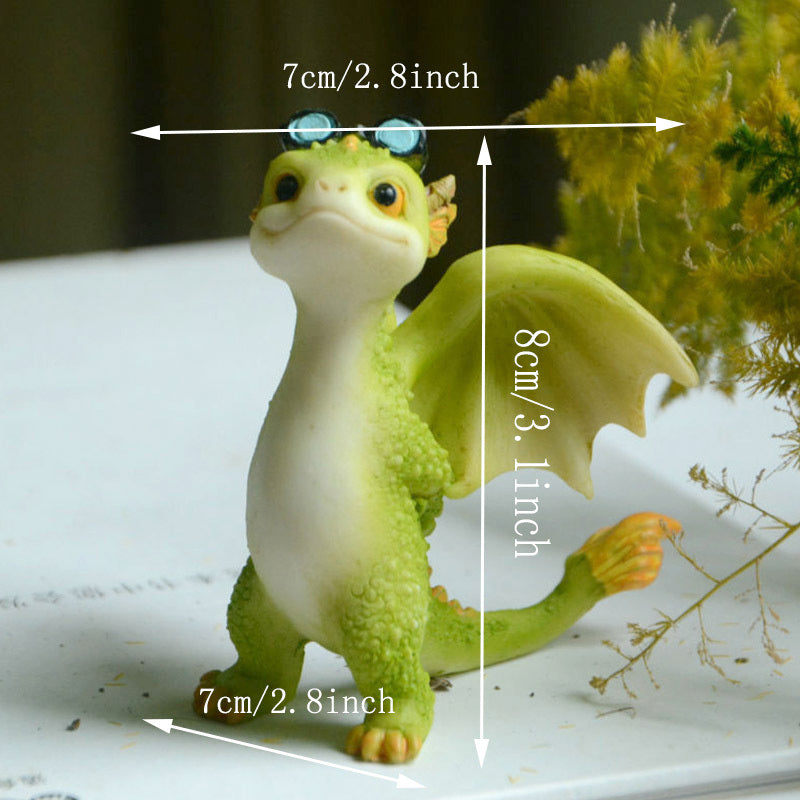 1pc Miniature Fairy Garden Figurines, Cute Resin Dragon Statue, Mini Dragon Reading Figurine, Mini Pink Dragon And Baby Statue, Fairy Garden Decor, For Flowerpot Bookshelf Collection