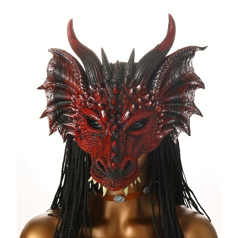 1pc Party Masquerade Cosplay Dragon Mask Halloween Easter Performance Props Mask PU Material Mask