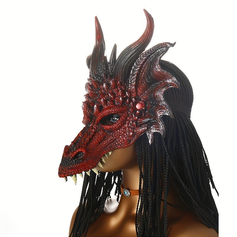 1pc Party Masquerade Cosplay Dragon Mask Halloween Easter Performance Props Mask PU Material Mask