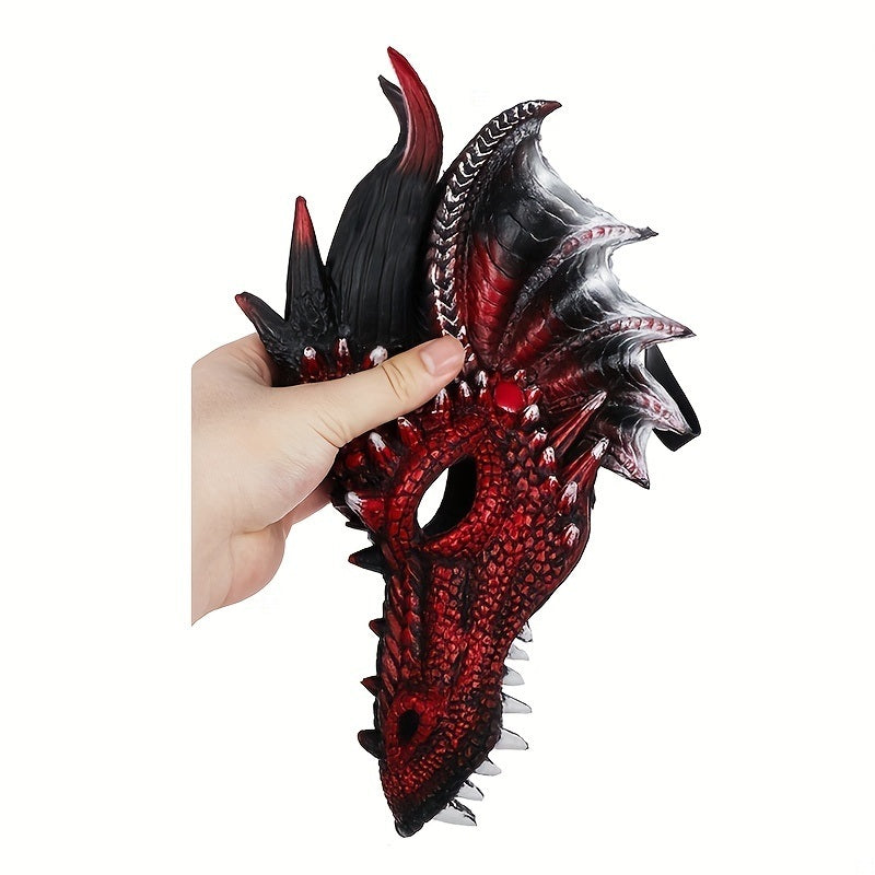 1pc Party Masquerade Cosplay Dragon Mask Halloween Easter Performance Props Mask PU Material Mask