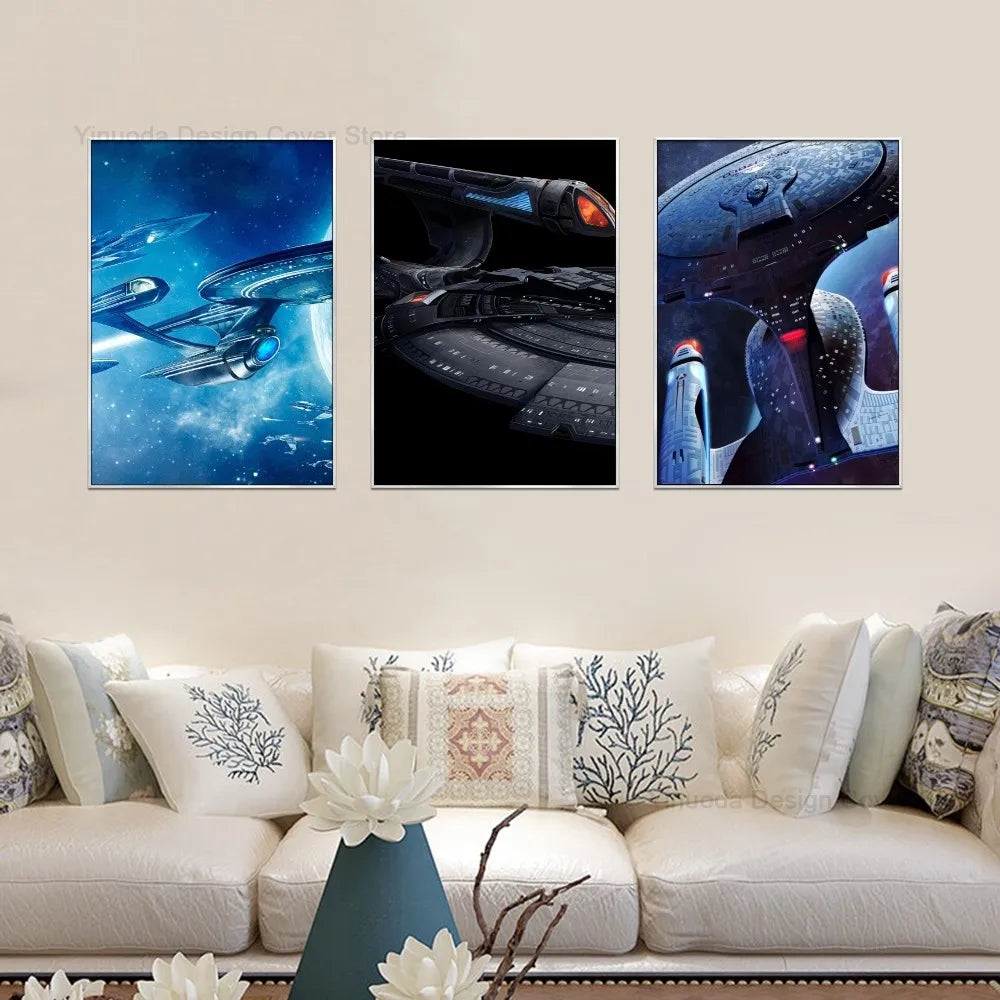 1pc Star Trek Self-adhesive Art Poster Waterproof Paper Sticker Coffee House Bar Room Wall Decor