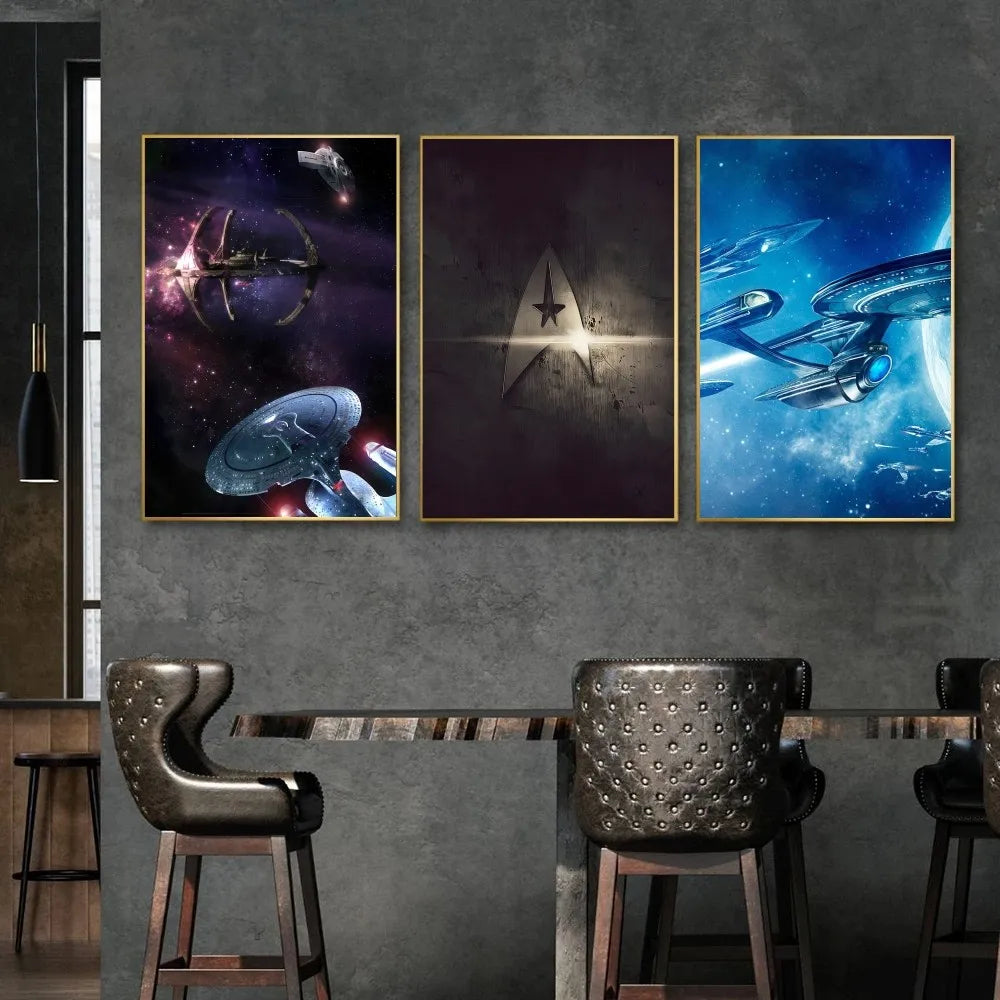 1pc Star Trek Self-adhesive Art Poster Waterproof Paper Sticker Coffee House Bar Room Wall Decor