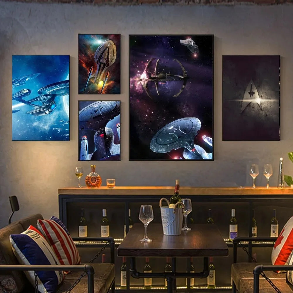 1pc Star Trek Self-adhesive Art Poster Waterproof Paper Sticker Coffee House Bar Room Wall Decor