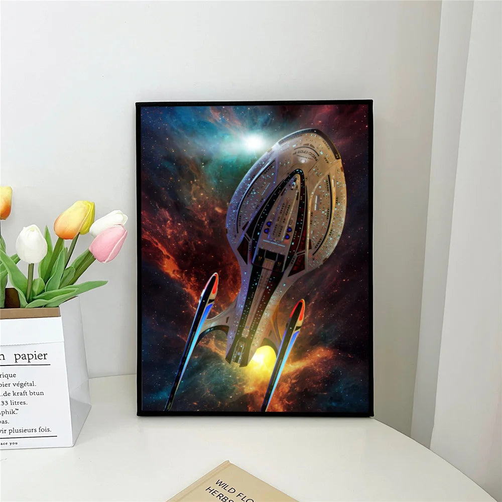 1pc Star Trek Self-adhesive Art Poster Waterproof Paper Sticker Coffee House Bar Room Wall Decor