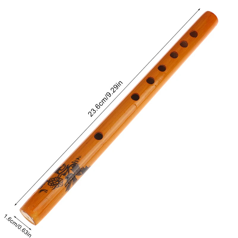 1Pc Wooden Traditional 6 Hole Bamboo Flute Clarinet Student Musical Instrument Wood Color